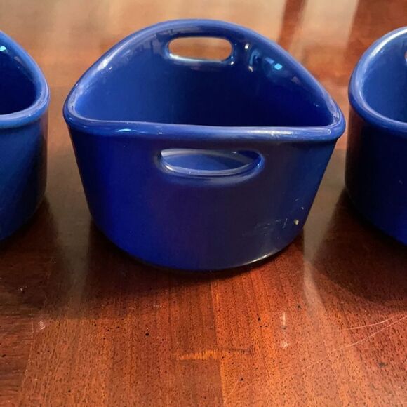 Rachael Ray Stoneware Blue and Yellow 10-oz Ramekins Small Bowls - Picture 9 of 12